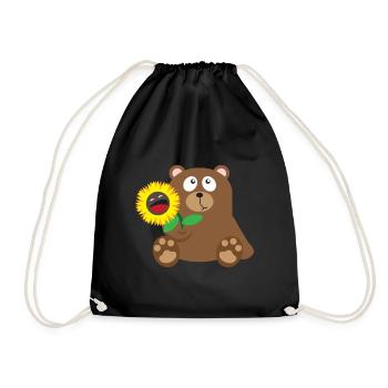 33 bear sunflower - Turnbeutel - Schwarz - Vorne