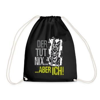 Lustiges Hunde Shirt Sprüche Schäferhund Geschenk - Turnbeutel - Schwarz - Vorne