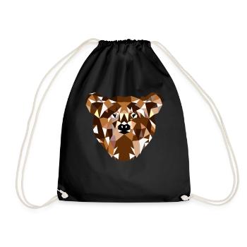 Ours grizzly ours idée cadeau - Sac de sport léger - noir - Devant