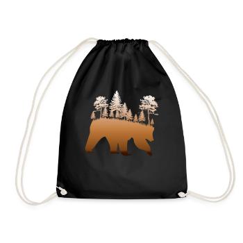 Ours brun ours noir idée cadeau - Sac de sport léger - noir - Devant