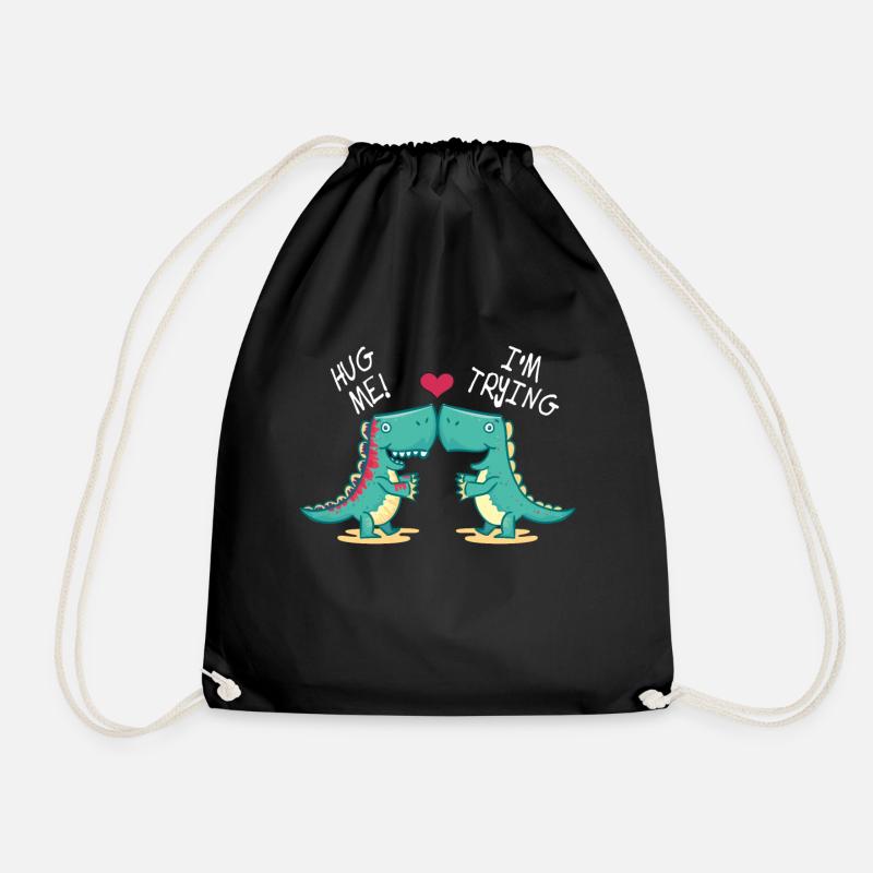 Dino Hug - Turnbeutel - Schwarz