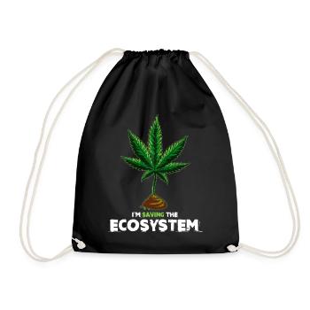 Cannabis Save the ecosystem gift idea - Drawstring Bag - black - Front