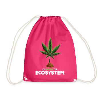 Cannabis Save the ecosystem gift idea - Drawstring Bag - fuchsia - Front