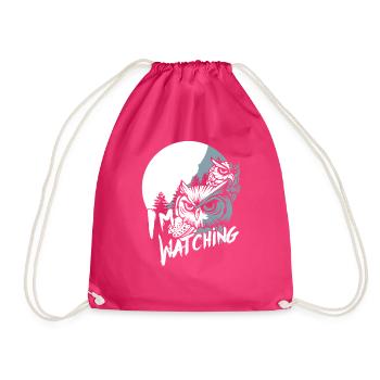 Watching Owls - Drawstring Bag - fuchsia - Front
