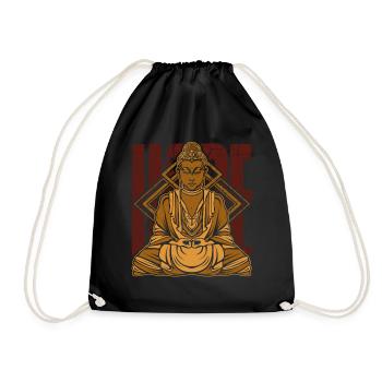 Buddha Meditation Buddhism Yoga Gift - Drawstring Bag - black - Front