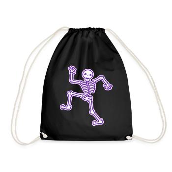 Children's motifs dancing skeleton children's shirt bones - Drawstring Bag - black - Front