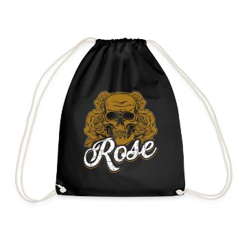 Crâne, roses, crâne, fleurs, crâne - Sac de sport léger - noir - Devant