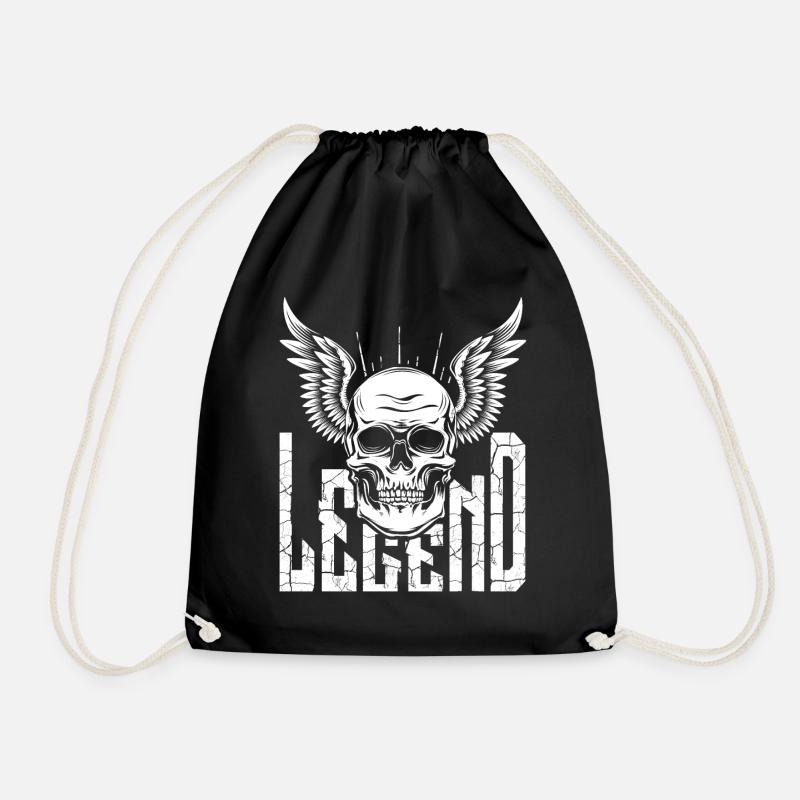 Totenkopf Schädel Totenschädel Flügel Geschenk - Turnbeutel - Schwarz