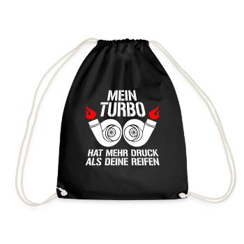 turbo - Drawstring Bag - black - Front