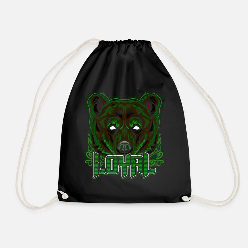 Braunbär Bär Grizzly Geschenk - Turnbeutel - Schwarz