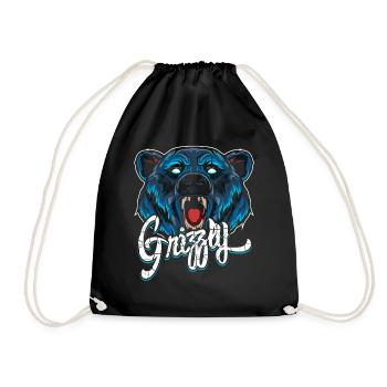 Grizzly - Drawstring Bag - black - Front