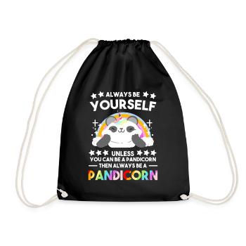 Drôle pandacorne licorne Panda Ours Eucalyptus Cadeau - Sac de sport léger - noir - Devant