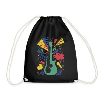 Symphonie de guitare colorée - Sac de sport léger - noir - Devant