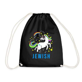 Juif Juif Juif Licorne Licorne Judaïsme Hébreu Israël - Sac de sport léger - noir - Devant