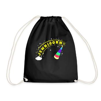 Juif Juif Juif Licorne Licorne Judaïsme Hébreu Israël - Sac de sport léger - noir - Devant