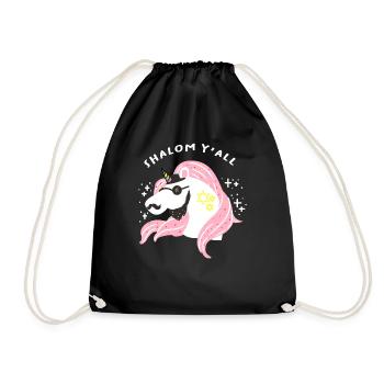 Shalom yall - Juif juif juif licorne judaïsme licorne - Sac de sport léger - noir - Devant