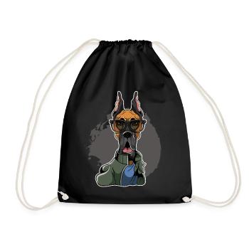 Great Dane - Deutsche Dogge - Turnbeutel - Schwarz - Vorne