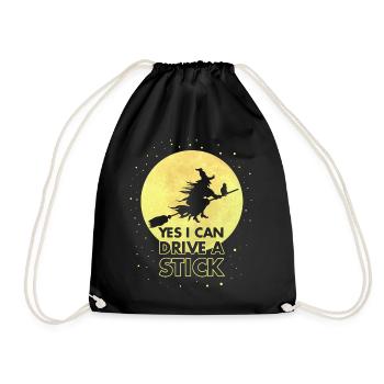 Hexe Halloween Hexenbesen Ehefrau Frau Geschenk - Turnbeutel - Schwarz - Vorne