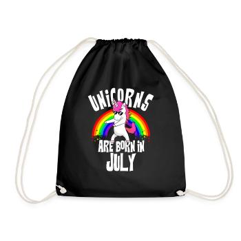 Unicorns born July Floss Geburtstag Juli Einhorn - Sac de sport léger - noir - Devant