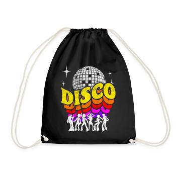 Vintage Disco Tanzen - Turnbeutel - Schwarz - Vorne