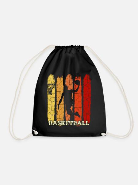 Basketball Spieler Retro Silhouette - Turnbeutel - Schwarz