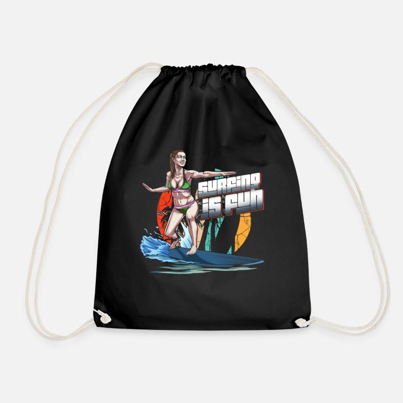 Surfer Girl - Drawstring Bag - black