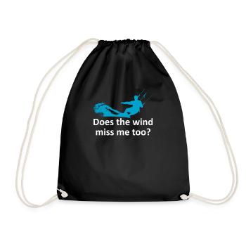 Kitesurfen - Turnbeutel - Schwarz - Vorne