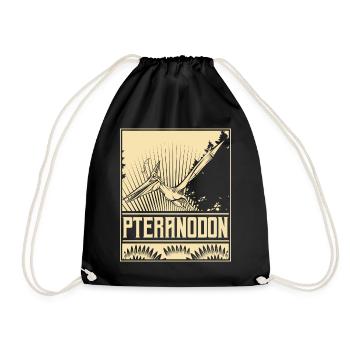 Pteranodon pterodactyl flying dino flying dinosaur - Drawstring Bag - black - Front