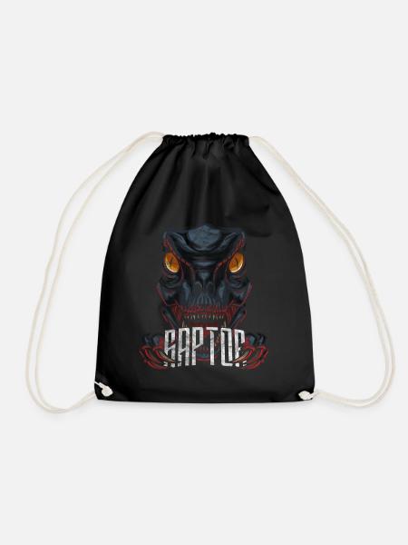 Velociraptor Modern Dinosaur - Drawstring Bag - black