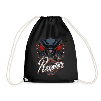 Robot Dino - Drawstring Bag - black - Front