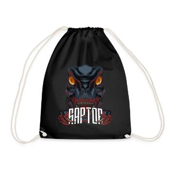 Dinosaur Dino Raptor - Drawstring Bag - black - Front