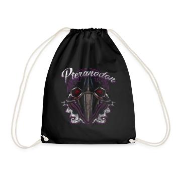 Cyborg Pteranodon Dinosaur Scifi - Drawstring Bag - black - Front