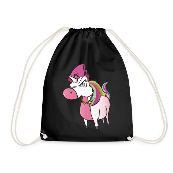 Wütendes Einhorn - Turnbeutel - Schwarz - Vorne