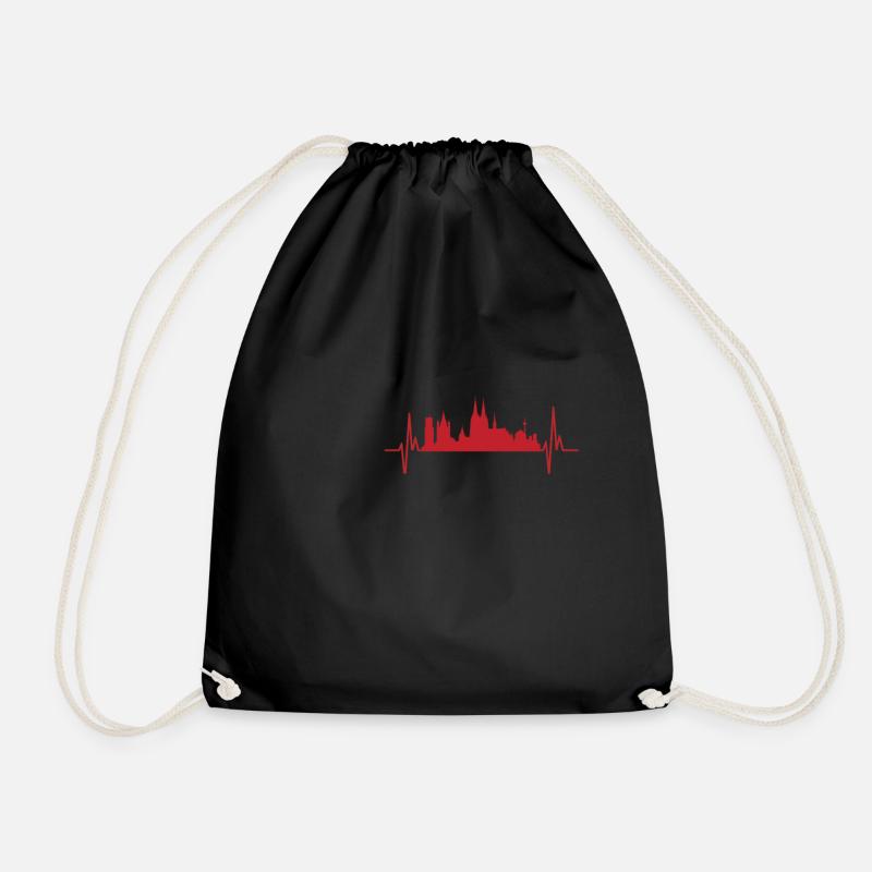 Herzamplitude mit Koeln Silhouette Shirt - Turnbeutel - Schwarz