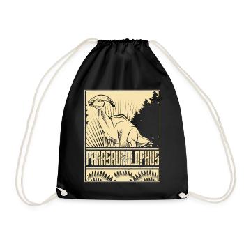 Vintage Parasaurolophus Dino - Drawstring Bag - black - Front