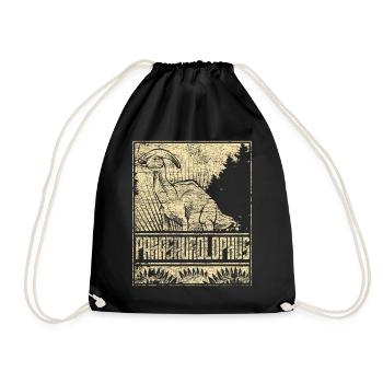 Parasaurolophus dinosaur Dinosaruier herbivore - Drawstring Bag - black - Front