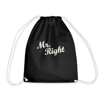 Mr Right Paarshirt / Partnershirt Idée cadeau - Sac de sport léger - noir - Devant