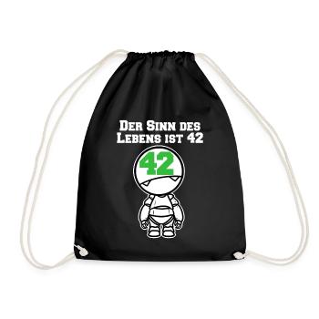Lebenssinn 42 Anhalter Galaxis Film Nerd Geschenk - Turnbeutel - Schwarz - Vorne