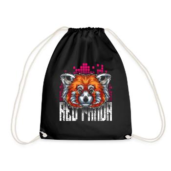 Panda rouge - Sac de sport léger - noir - Devant