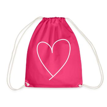 heart - Drawstring Bag - fuchsia - Front