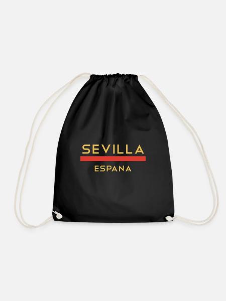Sevilla Gold Schriftlinie - Turnbeutel - Schwarz