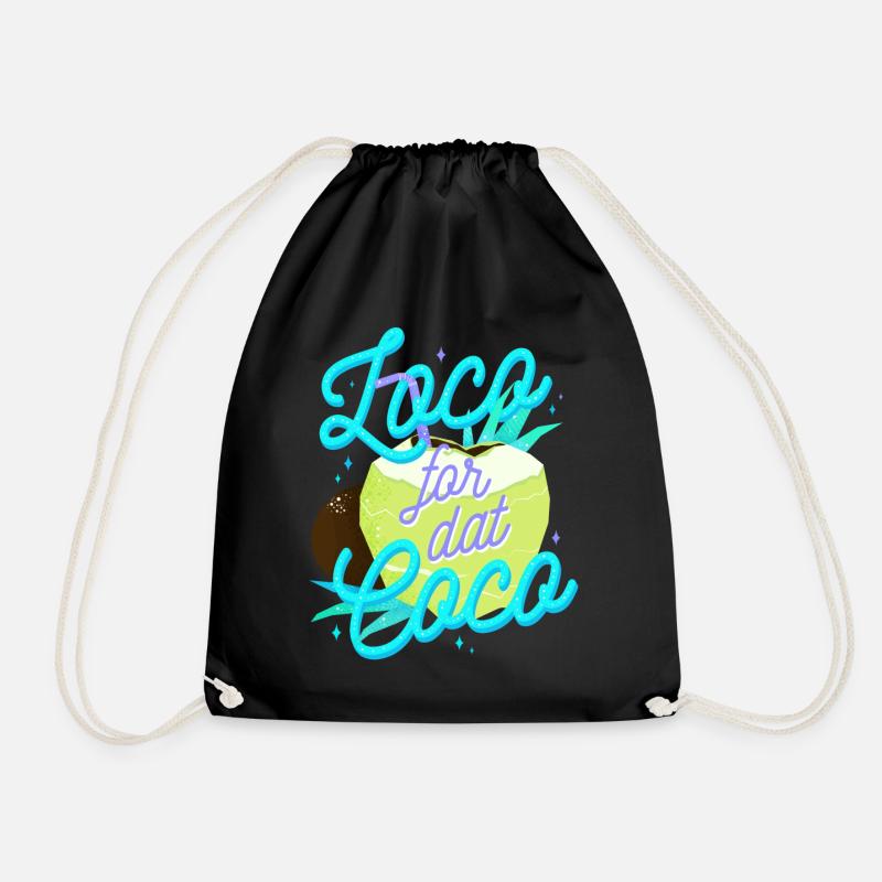 Loco for dat Coco - Coconut Love - Drawstring Bag - black