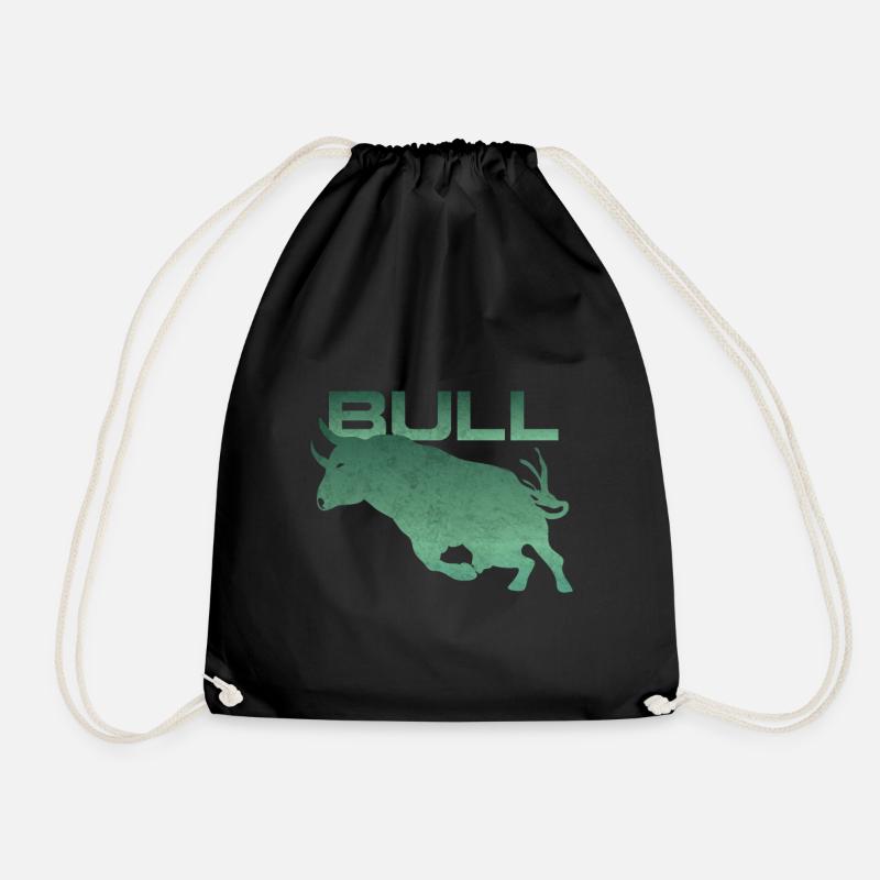 Bull silhouette - Drawstring Bag - black