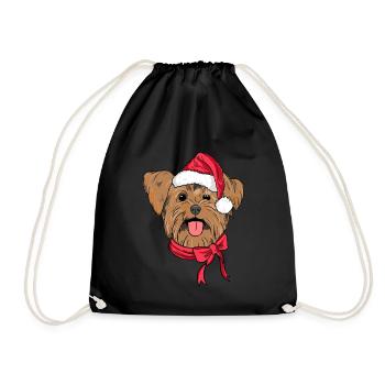 Yorkshire Terrier Noël Chapeau Chien Amant Noël - Sac de sport léger - noir - Devant