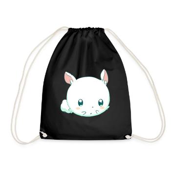 Hase Kawaii - Turnbeutel - Schwarz - Vorne