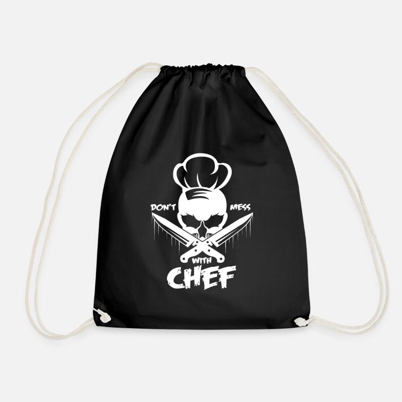 Leg dich nicht mit dem Chefkoch an | Küchenchef - Turnbeutel - Schwarz