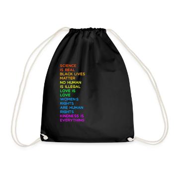LA SCIENCE EST REELLE BLACK LIVES MATTER LGBT LOVE LEFT - Sac de sport léger - noir - Devant