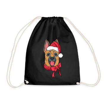 Berger allemand Noël Chapeau Chien Amant Noël - Sac de sport léger - noir - Devant