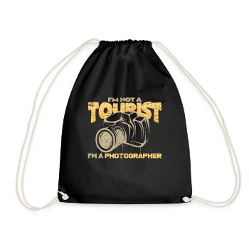 Fotograf - Turnbeutel - Schwarz - Vorne