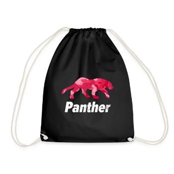 Schwarzer Panther Jaguar Gepard Geschenk - Turnbeutel - Schwarz - Vorne